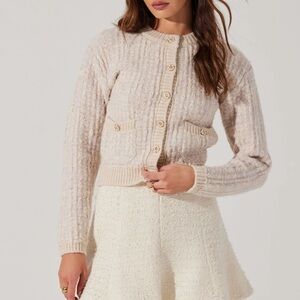 ASTR The Label Leyla Contrast Trim Cardigan